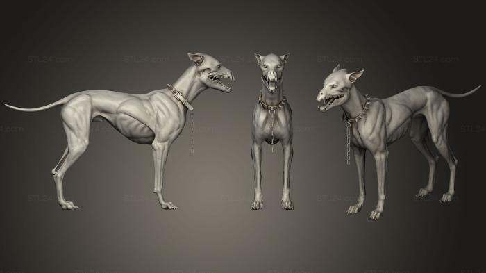 Статуэтки животных (Лепить собаку-зомби, STKJ_1639) 3D модель для ЧПУ станка